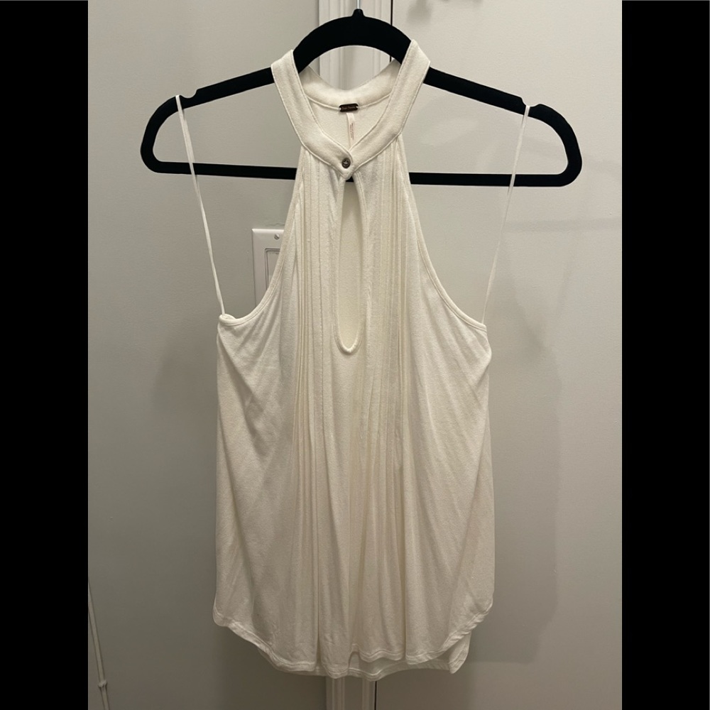 Free people key hole halter top, ivory